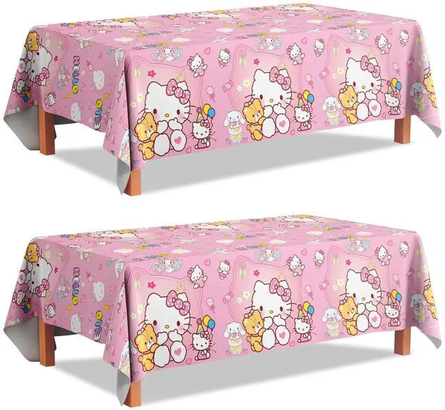 Main image of Hello Kitty Tablecloths, 3 Pieces Hello Kitty Tablecloths and Hello Kitty Party Tablecloths for Girls Kids Hello Kitty Themed Birthday Party Decoration Supplies