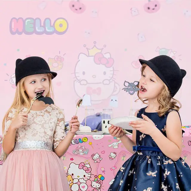 Alt view image 3 of 7 - Hello Kitty Tablecloths, 3 Pieces Hello Kitty Tablecloths and Hello Kitty Party Tablecloths for Girls Kids Hello Kitty Themed Birthday Party Decoration Supplies