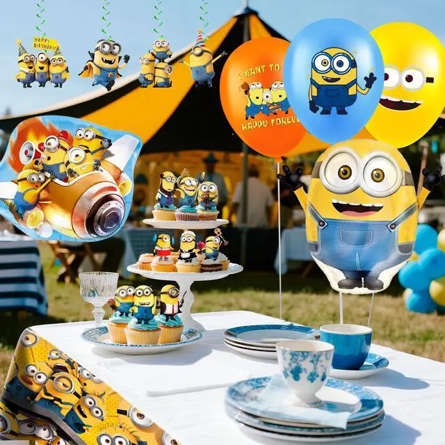 Alt view image 4 of 7 - Minions Party Decorations, 35pcs Minions Birthday Decorations - Minions Party Balloons & Minions Birthday Banner Cake Toppers Tablecloth etc. Minions Birthday Party Decorations for Boys/Girls