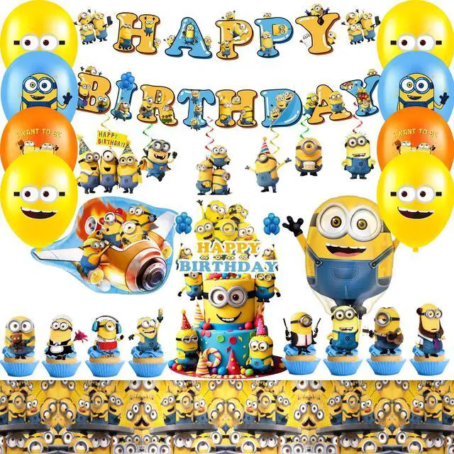 Main image of Minions Party Decorations, 35pcs Minions Birthday Decorations - Minions Party Balloons & Minions Birthday Banner Cake Toppers Tablecloth etc. Minions Birthday Party Decorations for Boys/Girls