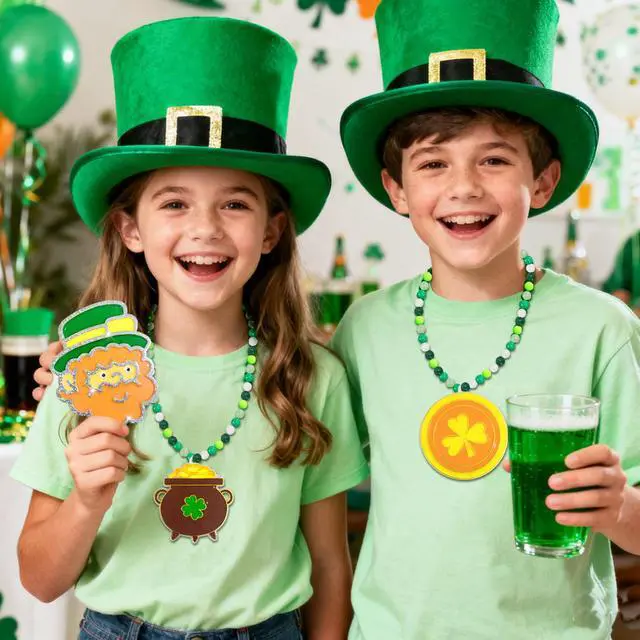 Alt view image 3 of 7 - 201pcs St. Patrick's Day Glue Painting for Irish St. Patrick's Day Party Decorations, Paint Your Own Window Ornaments Irish Sun Catcher Craft for Shamrock Decorations for Irish