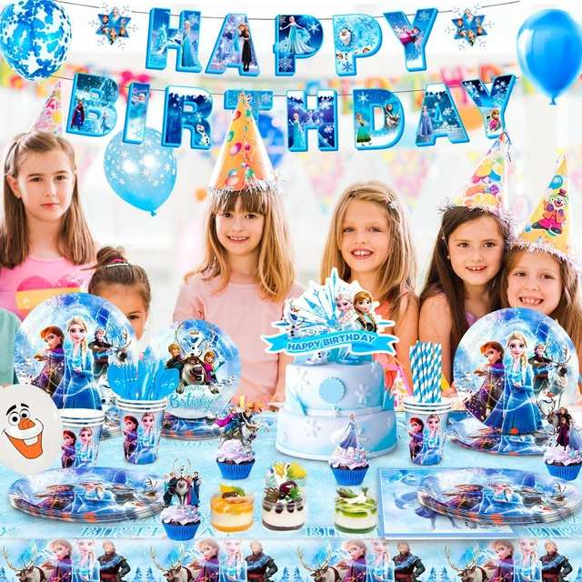 Alt view image 2 of 6 - Frozen Birthday Party Supplies,172pcs Frozen Party Decorations&Tableware Set - Frozen Plates Napkins Cups Tablecloth Banner Backdrop,Frozen Balloons etc Frozen Themed Birthday Party Supplies