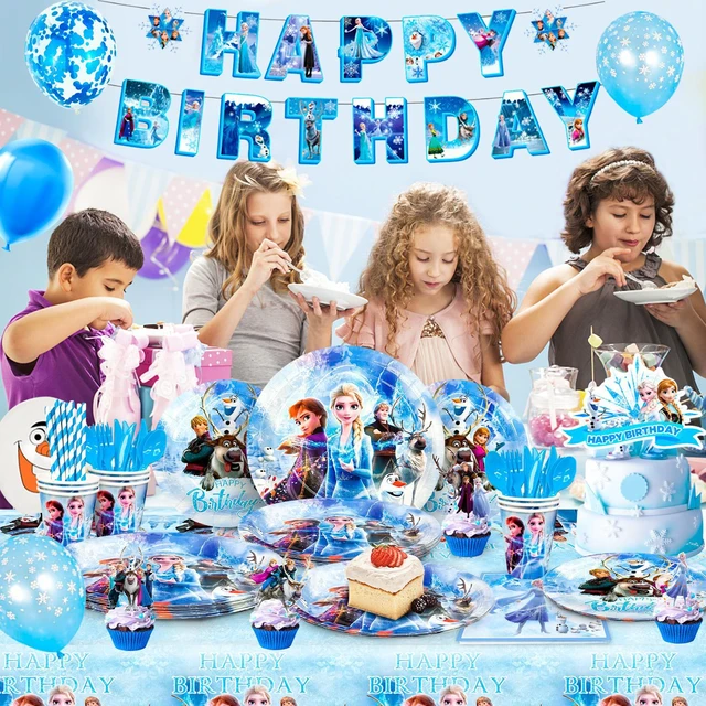 Alt view image 5 of 6 - Frozen Birthday Party Supplies,172pcs Frozen Party Decorations&Tableware Set - Frozen Plates Napkins Cups Tablecloth Banner Backdrop,Frozen Balloons etc Frozen Themed Birthday Party Supplies