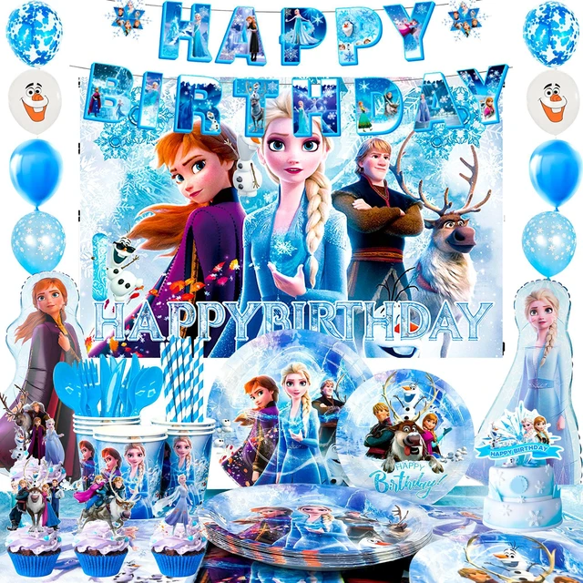Main image of Frozen Birthday Party Supplies,172pcs Frozen Party Decorations&Tableware Set - Frozen Plates Napkins Cups Tablecloth Banner Backdrop,Frozen Balloons etc Frozen Themed Birthday Party Supplies