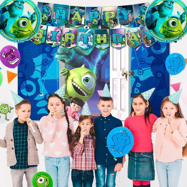 Alt view image 3 of 6 - Monsters Inc Birthday Decorations,114pcs Monster Inc Party Decorations & Tableware Set- Monsters Inc Party Supplies Plates,Monster Inc Balloons Banner Backdrop etc Monster Inc Birthday Party Supplies