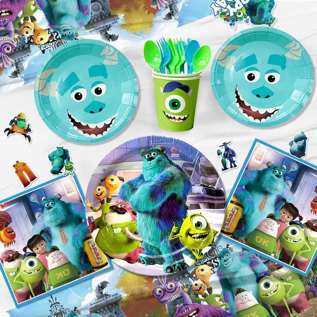 Alt view image 4 of 6 - Monsters Inc Birthday Decorations,114pcs Monster Inc Party Decorations & Tableware Set- Monsters Inc Party Supplies Plates,Monster Inc Balloons Banner Backdrop etc Monster Inc Birthday Party Supplies