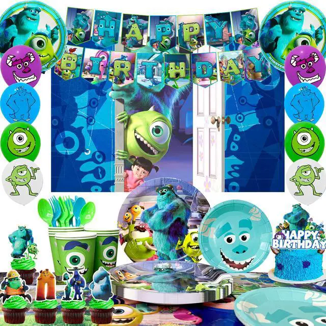 Main image of Monsters Inc Birthday Decorations,114pcs Monster Inc Party Decorations & Tableware Set- Monsters Inc Party Supplies Plates,Monster Inc Balloons Banner Backdrop etc Monster Inc Birthday Party Supplies