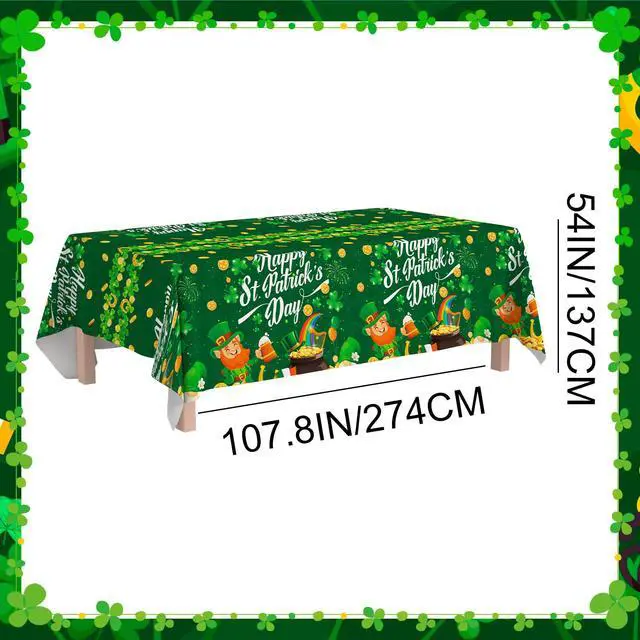Alt view image 6 of 7 - St Patricks Day Tablecloth, 3pcs Saint Patricks Day Table Cloth Set - St. Pat's Day Party Tablecloth, Happy St. Patrick's Day Tablecloths & St. Patrick's Day Tablecover for St Patricks Day Decorations