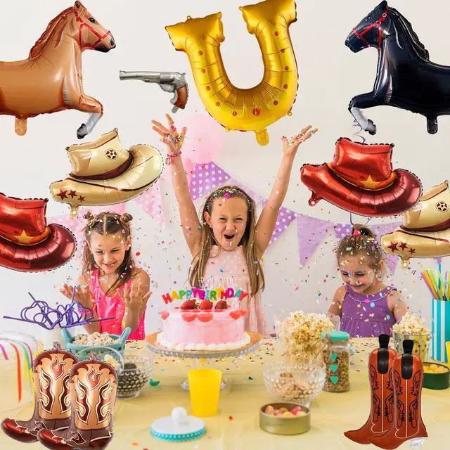 Alt view image 5 of 7 - Cowboy Balloons, 14pcs Cowboy Party Decorations Balloons Set - Cowboy Hat Foil Balloons + Horse Foil Balloons + Cowboy Boot Balloons, Cowboy Foil Balloons for Cowboy Theme Party Decorations
