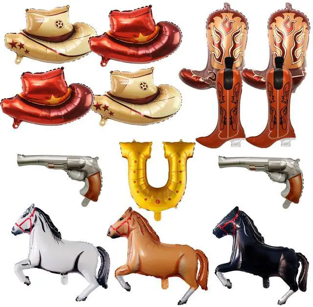 Main image of Cowboy Balloons, 14pcs Cowboy Party Decorations Balloons Set - Cowboy Hat Foil Balloons + Horse Foil Balloons + Cowboy Boot Balloons, Cowboy Foil Balloons for Cowboy Theme Party Decorations