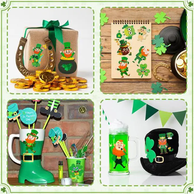 Alt view image 4 of 7 - 24 Sheet St Patricks Day Stickers, Make Your Own Irish Sticker Kits, Make Your Own St. Patrick's Day Stickers for St. Patrick's Day Craft St Patricks Day Party