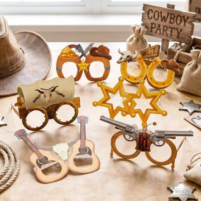 Alt view image 3 of 7 - Western Party Favors Decorations, 36pcs Cowboy Paper Glasses Western Cowboy Party Eyeglasses, Western Theme Paper Glasses for Cowboy Theme Party Decorations