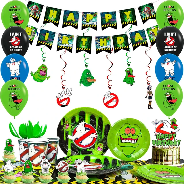 Main image of Ghostbusters Birthday Party Supplies Kit - 117pcs Ghostbusters Birthday Plates Cups Napkins Tablecloth & Ghostbusters Balloons Banner Spirals etc Ghostbusters Party Decorations for kids