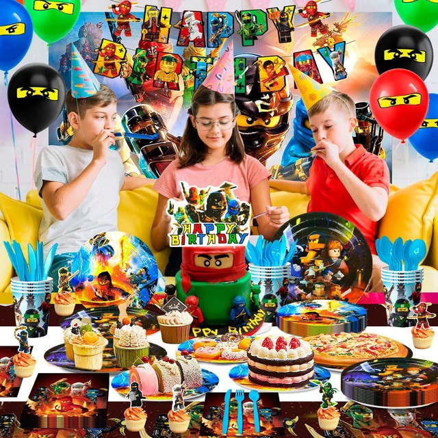 Alt view image 5 of 6 - Ninja Birthday Decorations,112pcs Ninja Party Decorations&Ninja Party Tableware Set- Ninja Decorations Banner Balloons Backdrop Plates Napkins Table Cloths etc Ninja Birthday Party Supplies
