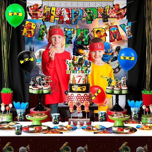 Alt view image 2 of 6 - Ninja Birthday Decorations,112pcs Ninja Party Decorations&Ninja Party Tableware Set- Ninja Decorations Banner Balloons Backdrop Plates Napkins Table Cloths etc Ninja Birthday Party Supplies