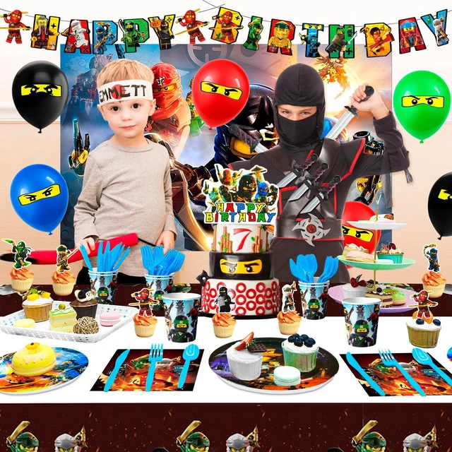 Alt view image 3 of 6 - Ninja Birthday Decorations,112pcs Ninja Party Decorations&Ninja Party Tableware Set- Ninja Decorations Banner Balloons Backdrop Plates Napkins Table Cloths etc Ninja Birthday Party Supplies