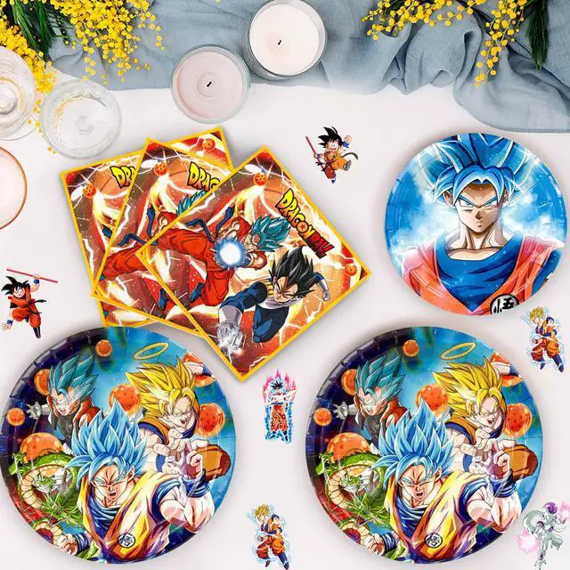 Alt view image 4 of 7 - Dragon Ball Birthday Decoration, 111pcs Dragon Ball Party Decoration&Tableware Set-Dragon Ball Banner Balloons Cupcake Topper Napkins Paper Plates Cups Table Cloth etc Dragon Ball Party Supplies