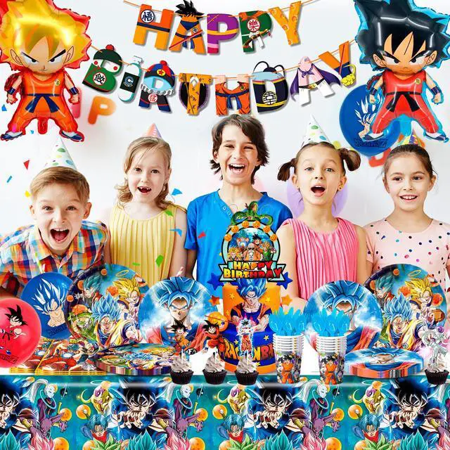 Alt view image 5 of 7 - Dragon Ball Birthday Decoration, 111pcs Dragon Ball Party Decoration&Tableware Set-Dragon Ball Banner Balloons Cupcake Topper Napkins Paper Plates Cups Table Cloth etc Dragon Ball Party Supplies
