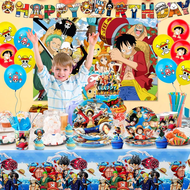 Alt view image 3 of 7 - One Piece Birthday Decorations for Kids,112pcs One Piece Party Decorations&One Piece Party Tableware Set- One Piece Anime Birthday Banner Balloons Plates Napkins etc One Piece Birthday Party Supplies
