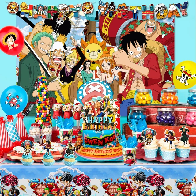 Alt view image 2 of 7 - One Piece Birthday Decorations for Kids,112pcs One Piece Party Decorations&One Piece Party Tableware Set- One Piece Anime Birthday Banner Balloons Plates Napkins etc One Piece Birthday Party Supplies