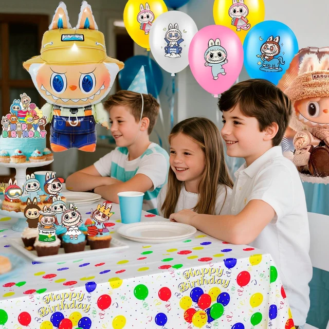 Alt view image 2 of 7 - 29 Pcs Labubu Birthday Party Decorations Set - Labubu Party Banner Balloons Tablecloth & Labubu Birthday Cake Toppers etc Labubu Party Decorations for Labubu Birthday Party Supplies