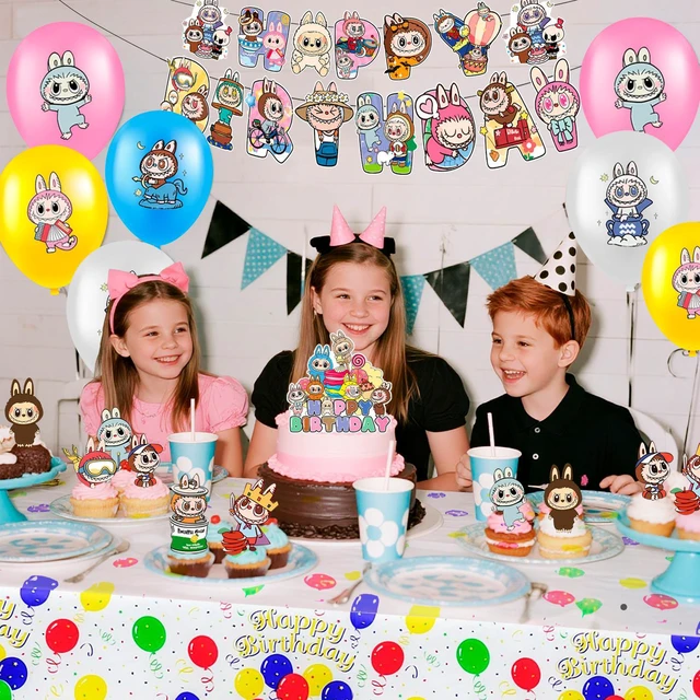 Alt view image 3 of 7 - 29 Pcs Labubu Birthday Party Decorations Set - Labubu Party Banner Balloons Tablecloth & Labubu Birthday Cake Toppers etc Labubu Party Decorations for Labubu Birthday Party Supplies