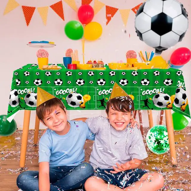 Alt view image 3 of 6 - Soccer Tablecloth, 3 Pcs Soccer Party Tablecloth Set - Soccerball Party Tablecloth, Soccer Table Covers & Soccer Theme Table Cloth, for Soccer Party Decorations & Soccer Birthday Decorations