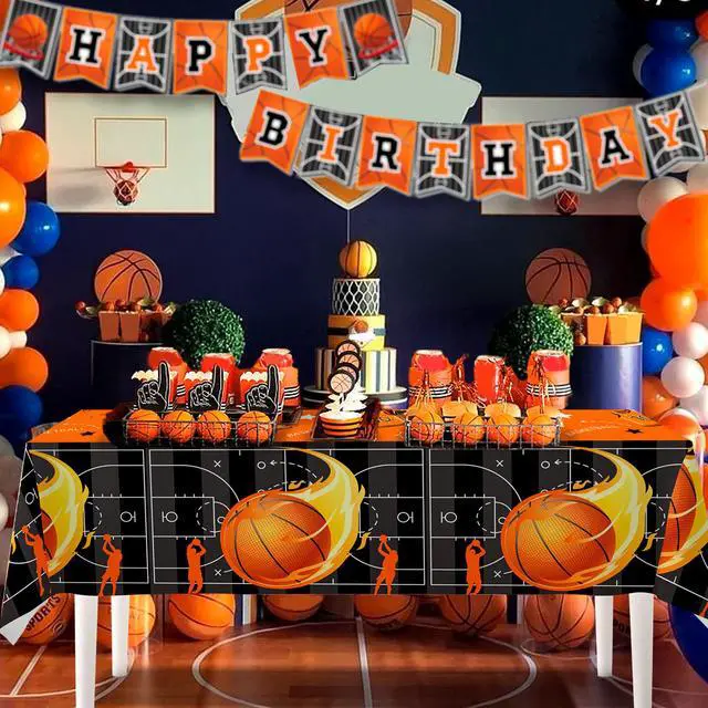Alt view image 3 of 6 - Basketball Tablecloth, 3pcs Basketball Party Table Cover Set Basketball Table Cloths for Parties,Basketball Birthday Tablecloth & Basketball Theme Table Cover for Basketball Birthday Party Decorations