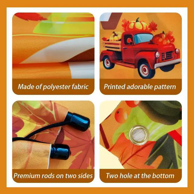 Alt view image 5 of 6 - Thanksgiving Door Banners,2 Pcs Thanksgiving Couplets Kit - Give Thanks Porch Banners,Happy Thanksgiving Porch Banners/ Happy Thanksgiving Porch Banners for Thanksgiving Party Decorations Porch Sign