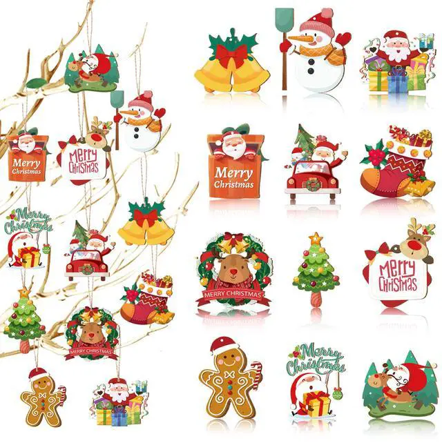 Main image of 37pcs Christmas Tree Decorations, Wooden Christmas Ornaments,Christmas Wooden Ornaments,Christmas Ornaments Wooden,Wood Christmas Tree Hanging Ornament,Christmas Decor