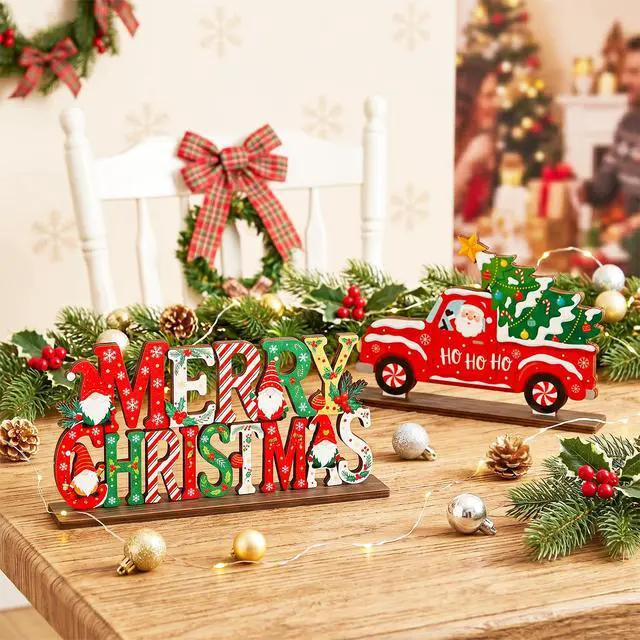 Alt view image 5 of 7 - 6pcs Christmas Wooden Tabletop Ornaments for Christmas Decorations,Christmas Tabletop Decorations,Christmas Tabletop Ornaments,Christmas Party Decorations