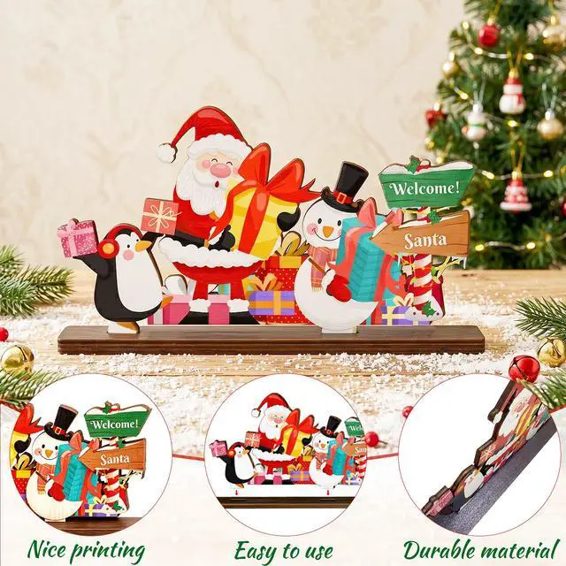 Alt view image 2 of 7 - 6pcs Christmas Wooden Tabletop Ornaments for Christmas Decorations,Christmas Tabletop Decorations,Christmas Tabletop Ornaments,Christmas Party Decorations