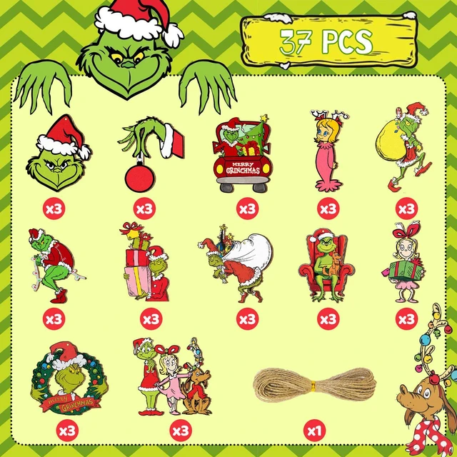 Alt view image 7 of 7 - Christmas Tree Decorations, 37 PCS Christmas Tree Ornaments, Hanging Ornaments with Rope for Xmas Party Supplies