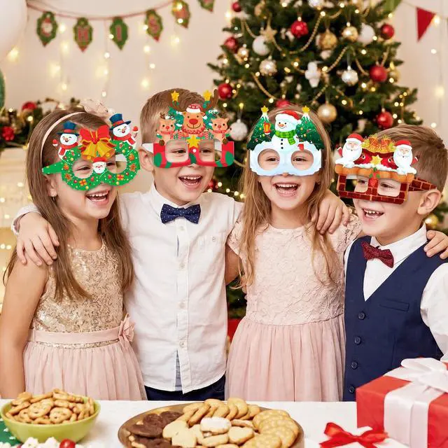 Alt view image 5 of 7 - 32pcs Christmas Paper Glasses for Christmas Party Decorations,Christmas Party Glasses,Christmas Paper Eyeglasses,Christmas Glasses Props,Christmas Decorations