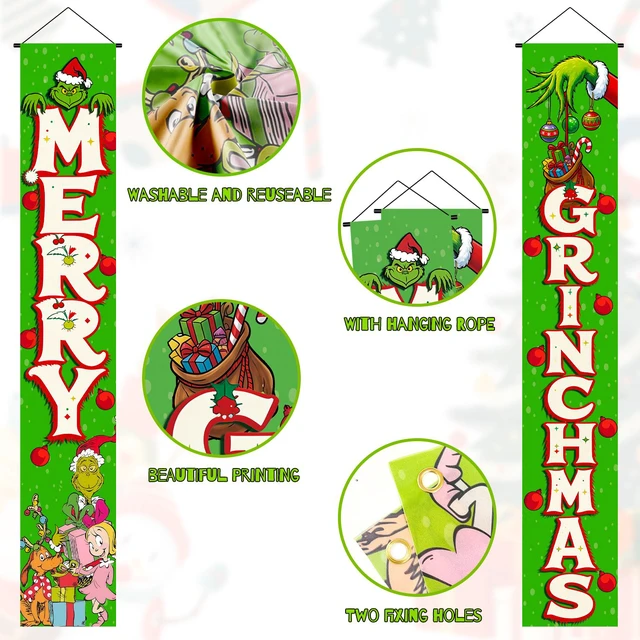 Alt view image 4 of 6 - Christmas Porch Banners Set, Christmas Porch Signs, Christmas Front Door Banner Decorations for Xmas Party Supplies