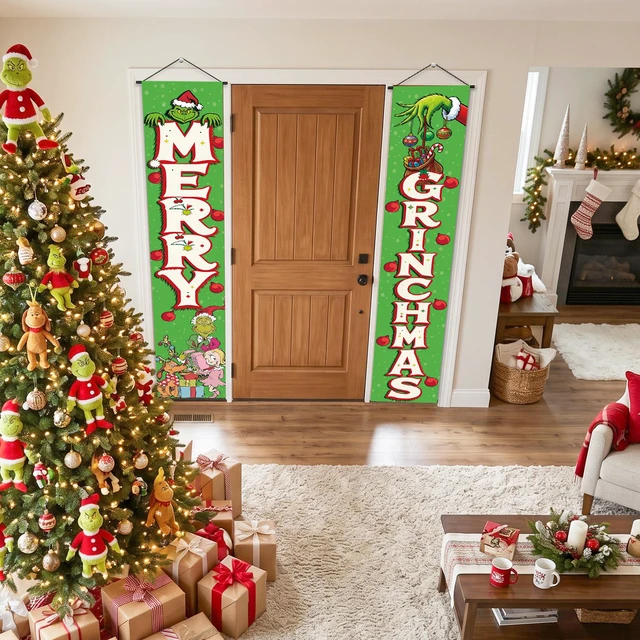 Alt view image 3 of 6 - Christmas Porch Banners Set, Christmas Porch Signs, Christmas Front Door Banner Decorations for Xmas Party Supplies
