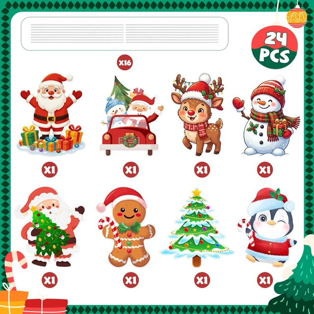 Alt view image 6 of 6 - Christmas Yard Decorations, 24 Pcs Large Christmas Yard Signs with Stakes, Xmas Tree Santa Claus Snowman and other Welcome Sign for Merry Christmas Party Decorations
