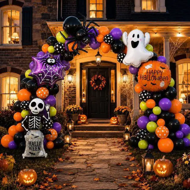 Alt view image 3 of 7 - 108pcs Halloween Balloon Garland Arch Kit for Halloween Party Decorations,Halloween Balloons Arch Kit,Halloween Balloons,Halloween Party Balloons,Halloween Foil Balloons,Halloween Supplies