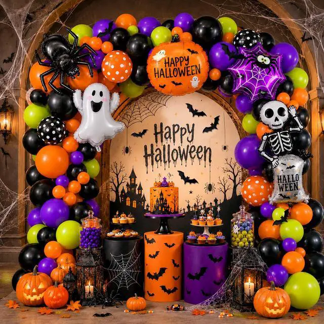 Main image of 108pcs Halloween Balloon Garland Arch Kit for Halloween Party Decorations,Halloween Balloons Arch Kit,Halloween Balloons,Halloween Party Balloons,Halloween Foil Balloons,Halloween Supplies