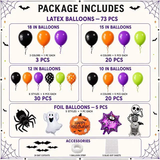 Alt view image 6 of 7 - 108pcs Halloween Balloon Garland Arch Kit for Halloween Party Decorations,Halloween Balloons Arch Kit,Halloween Balloons,Halloween Party Balloons,Halloween Foil Balloons,Halloween Supplies
