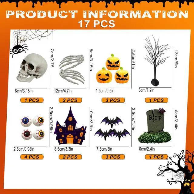 Alt view image 6 of 6 - 17pcs Halloween Cake Decorations for Halloween Party Decoration Supplies,Halloween Party Cake Decorations,Halloween Cake Toppers Cupcake Toppers,Trick Or Treat Cake Topper