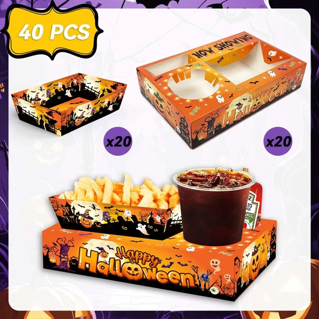 Alt view image 7 of 7 - 40pcs Halloween Movie Night Snack Tray for Halloween Party Decorations,Halloween Movie Snack Tray,Halloween Movie Night Snack Box,Trick Or Treat Snack Tray,Trick Or Treat Party Supplies