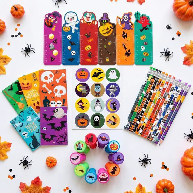Alt view image 3 of 7 - 84pcs Halloween Stationery Gifts for Halloween Party Supplies ,Halloween Themed Stationery Gift,Halloween Art and Craft Stationery Gift,Halloween Goodie Bag Stuffers