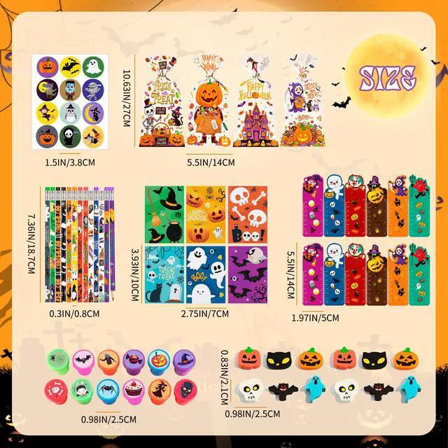 Alt view image 6 of 7 - 84pcs Halloween Stationery Gifts for Halloween Party Supplies ,Halloween Themed Stationery Gift,Halloween Art and Craft Stationery Gift,Halloween Goodie Bag Stuffers