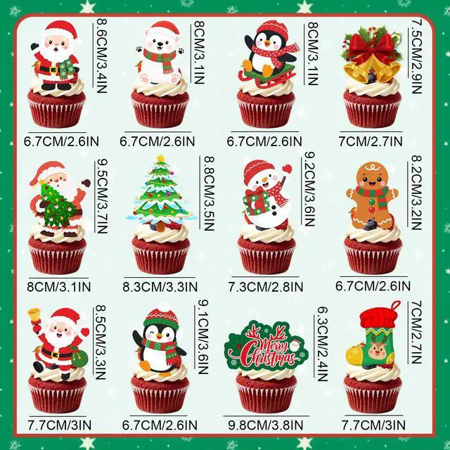Alt view image 6 of 6 - Christmas mini cake flag