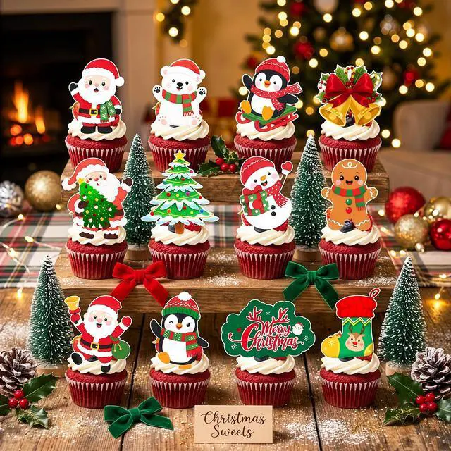 Alt view image 2 of 6 - Christmas mini cake flag