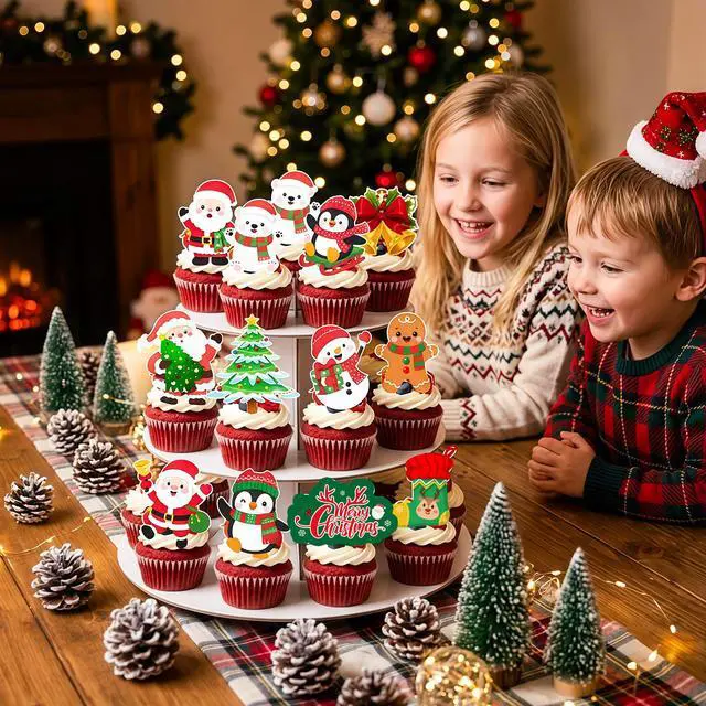 Alt view image 3 of 6 - Christmas mini cake flag