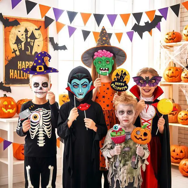 Alt view image 3 of 7 - 41pcs Halloween Party Photo Booth Props Kit for Halloween Party Decorations,Halloween Photo Booth Props,Halloween Party Photo Props,Halloween Decorations,Trick Or Treat Decorations