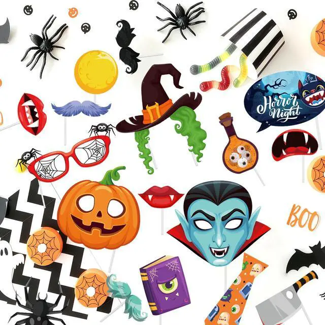 Main image of 41pcs Halloween Party Photo Booth Props Kit for Halloween Party Decorations,Halloween Photo Booth Props,Halloween Party Photo Props,Halloween Decorations,Trick Or Treat Decorations