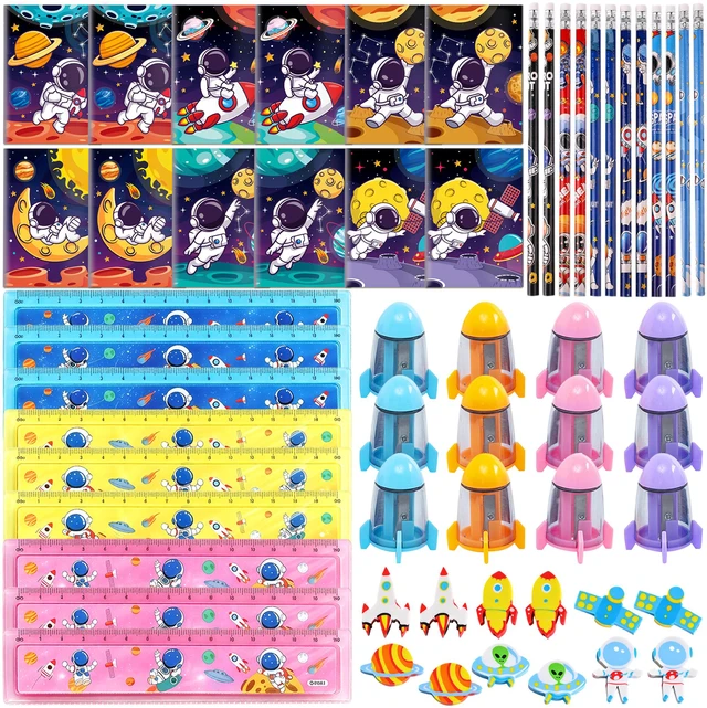 Main image of 72 Pcs Outer Space Party Favors Set - Space Candy Bags Mini Notebooks Pencils Mini Erasers etc Space Party Favors Bags Fillers for Outer Space Party Decorations Supplies